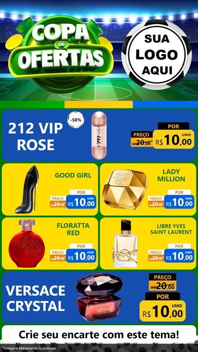 Modelo de TV para TV Vertical com o tema Copa de Ofertas para Perfumes