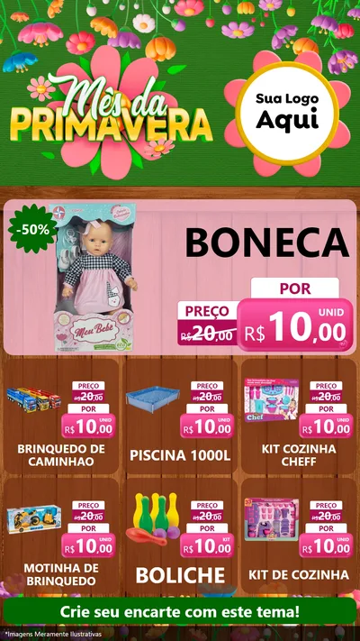 Modelo de Rede Social para Stories com o tema Mês da Primavera para Brinquedos