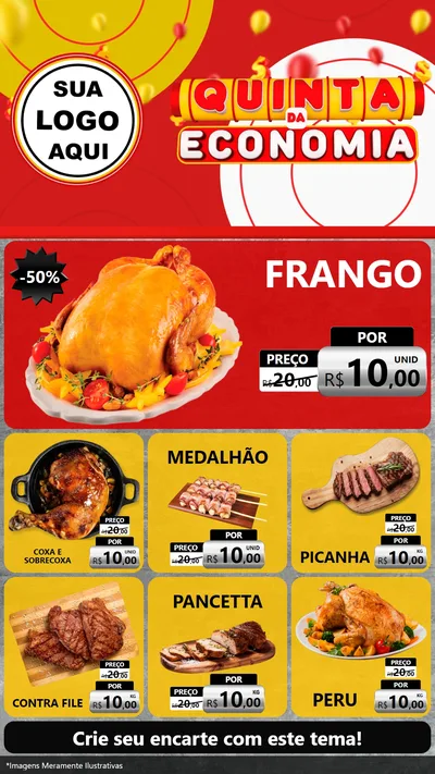 Modelo de Rede Social para Stories com o tema Quinta da Economia para Assados