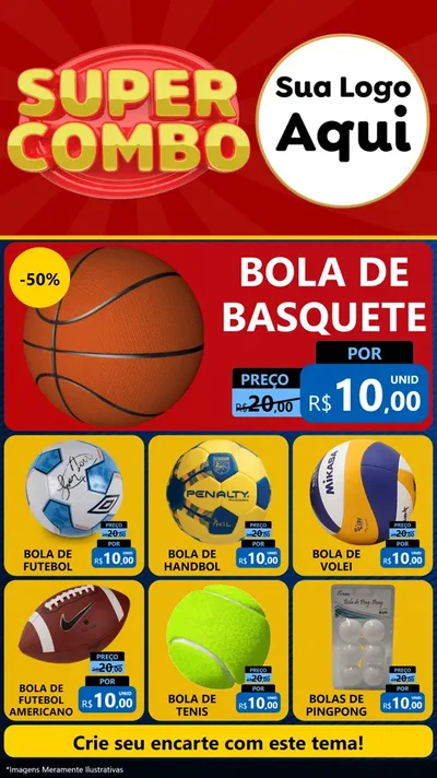 Modelo de Rede Social para Stories com o tema Super Combo para Artigos Esportivos