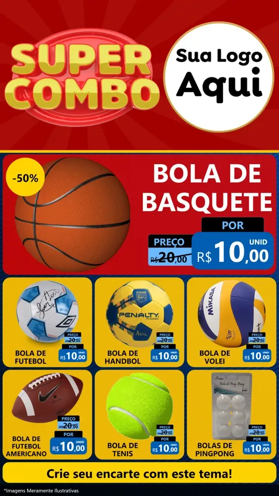 Modelo de Rede Social para Stories com o tema Super Combo para Artigos Esportivos