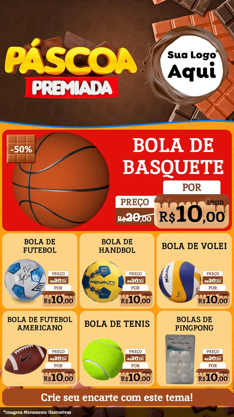 Modelo de Rede Social para Stories com o tema Páscoa Premiada para Artigos Esportivos