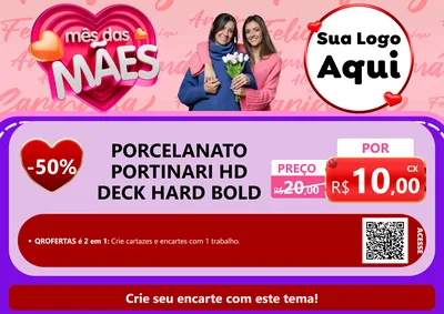 Modelo de Cartaz para Cartaz A4 Horizontal com o tema Mês Das Mães para Pisos e revestimentos