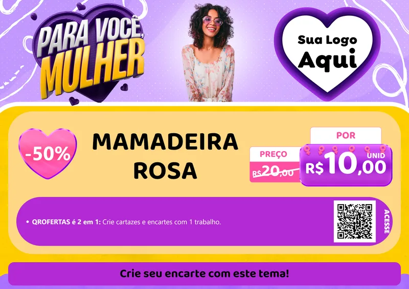 Modelo de Cartaz para Cartaz A4 Horizontal com o tema Para Você, Mulher para Bebês