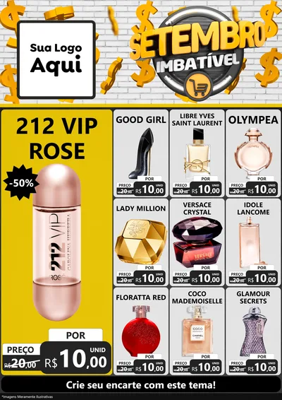 Modelo de Encarte para Encarte A4 Vertical com o tema Setembro Imbatível para Perfumes