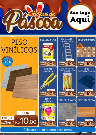 Modelo de Encarte para Encarte A4 Vertical com o tema Ofertas de Páscoa para Material para Construção