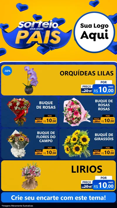 Modelo de TV para TV Vertical com o tema Sorteio Dia dos Pais para Floricultura e jardim