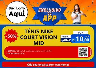 Modelo de Cartaz para Cartaz A4 Horizontal com o tema Exclusivo do Aplicativo para Calçados