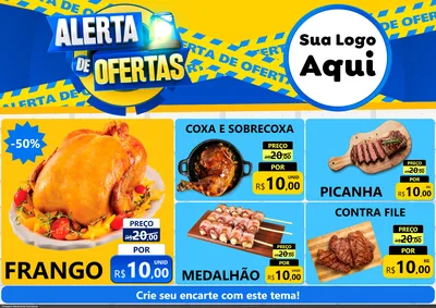 Modelo de Encarte para Encarte A4 Horizontal com o tema Alerta de Ofertas para Assados