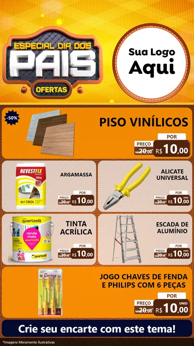 Modelo de TV para TV Vertical com o tema Especial Dia dos Pais para Material para Construção