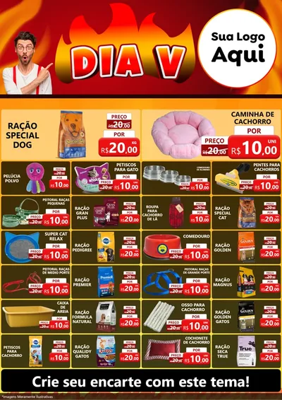 Modelo de Encarte para Encarte A4 Vertical com o tema Dia V para Pet Shop