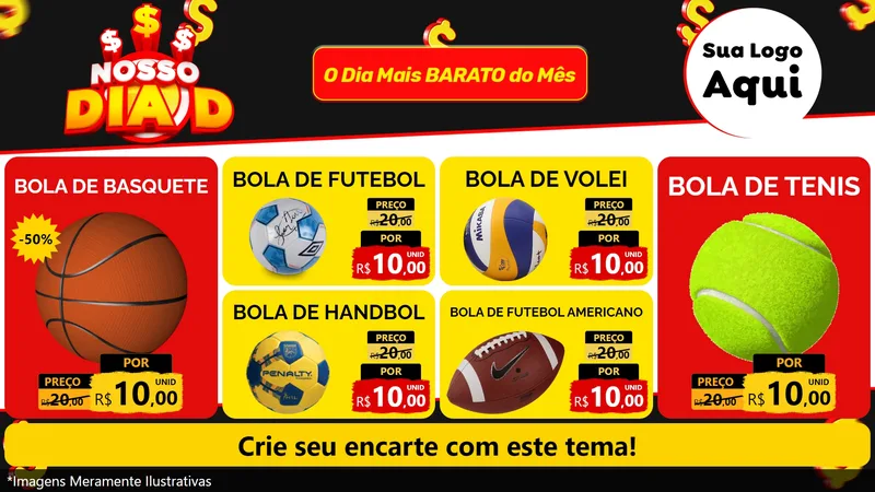 Modelo de TV para TV Horizontal com o tema Nosso Dia D para Artigos Esportivos