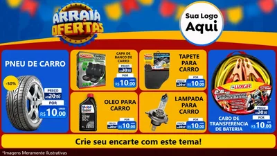Modelo de TV para TV Horizontal com o tema Arraiá de Ofertas - Junina para Auto peças
