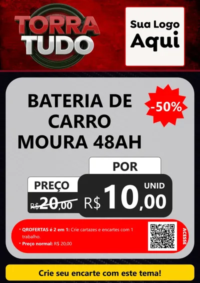 Modelo de Cartaz para Cartaz A4 Vertical com o tema Torra Tudo para Baterias Elétricas