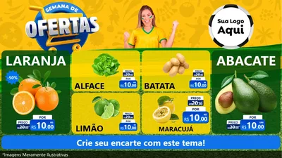 Modelo de TV para TV Horizontal com o tema Semana de Ofertas - Copa para Hortifrúti