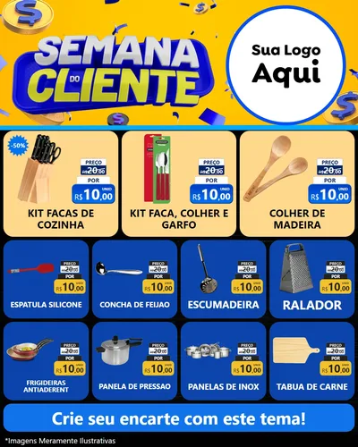 Modelo de Rede Social para Feed Instagram com o tema Semana do Cliente para Utilidades Domésticas