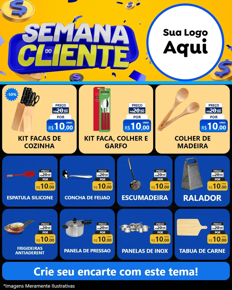 Modelo de Rede Social para Feed Instagram com o tema Semana do Cliente para Utilidades Domésticas