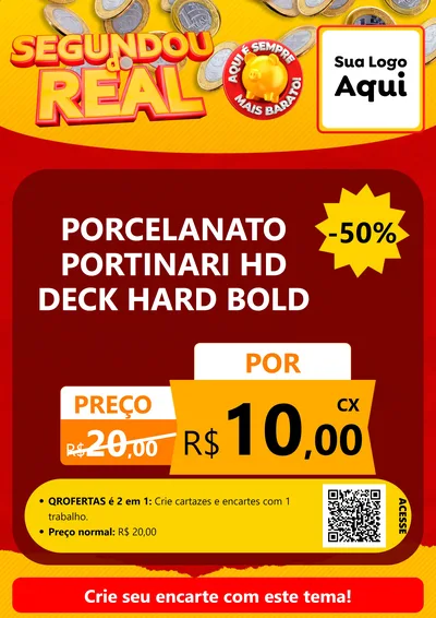 Modelo de Cartaz para Cartaz A4 Vertical com o tema Segundou do Real para Pisos e revestimentos