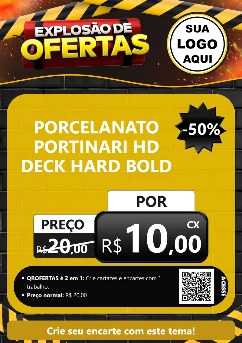 Modelo de Cartaz para Cartaz A4 Vertical com o tema Explosão de Ofertas para Pisos e revestimentos
