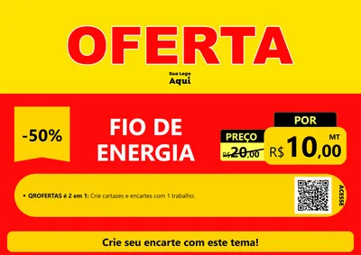 Modelo de Cartaz para Cartaz A4 Horizontal com o tema OFERTA - Vermelho Cartaz para Materiais Elétricos