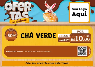 Modelo de Cartaz para Cartaz A4 Horizontal com o tema Ofertas de Páscoa para Produtos Naturais