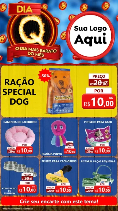 Modelo de Rede Social para Stories com o tema Dia Q - O Dia Mais Barato Do Mês para Pet Shop