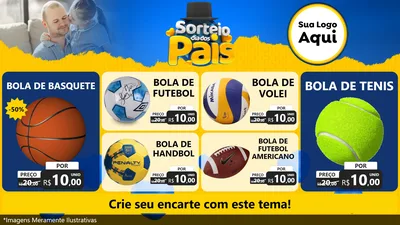 Modelo de TV para TV Horizontal com o tema Sorteio Dia Dos Pais para Artigos Esportivos