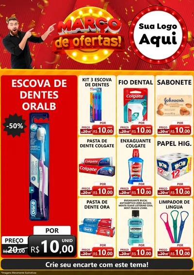 Modelo de Encarte para Encarte A4 Vertical com o tema Março de Ofertas! para Higiene Pessoal