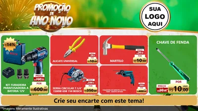 Modelo de TV para TV Horizontal com o tema Promoção de Ano Novo para Maquinas e Ferramentas