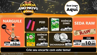 Modelo de TV para TV Horizontal com o tema Liquida Ano Novo É Aqui! para Tabacaria
