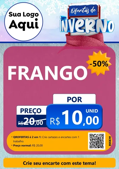 Modelo de Cartaz para Cartaz A4 Vertical com o tema Ofertas de Inverno para Assados