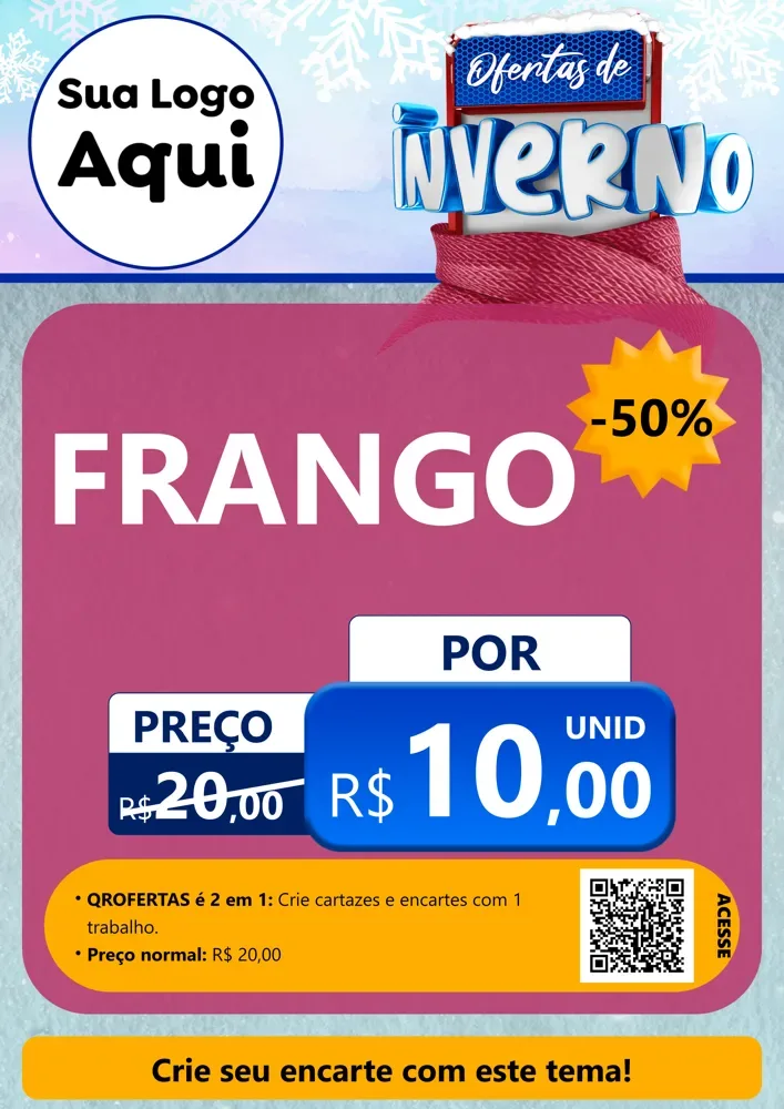 Modelo de Cartaz para Cartaz A4 Vertical com o tema Ofertas de Inverno para Assados