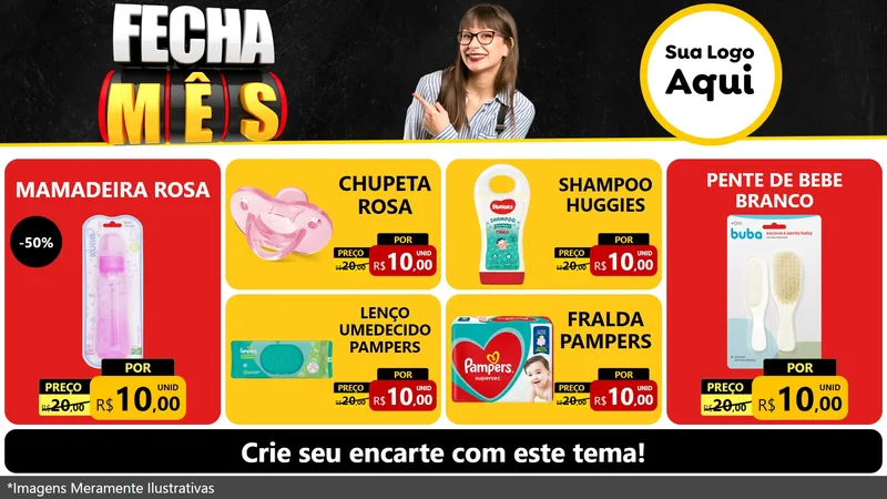 Modelo de TV para TV Horizontal com o tema Fecha Mês para Bebês