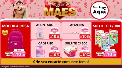 Modelo de TV para TV Horizontal com o tema Especial Dia Das Mães para Papelaria