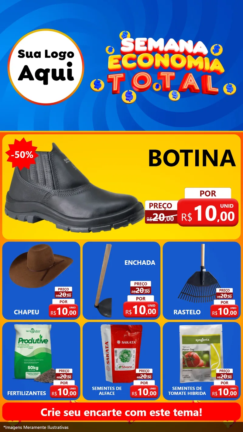 Modelo de Rede Social para Stories com o tema Semana Economia Total para Agropecuária
