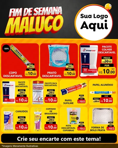 Modelo de Rede Social para Feed Instagram com o tema Final de Semana Maluco para Embalagens