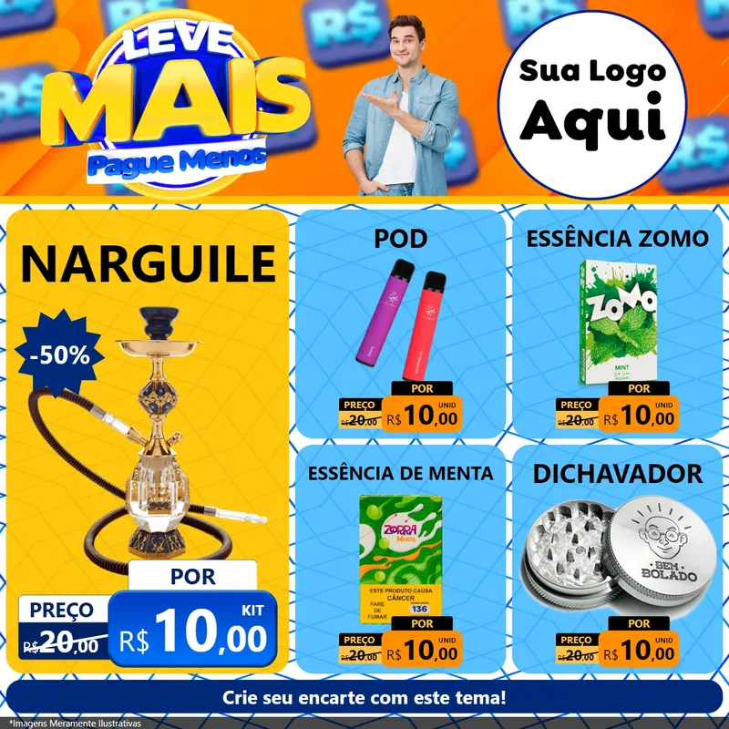 Modelo de Rede Social para Feed Facebook com o tema Leve Mais, Pague Menos para Tabacaria