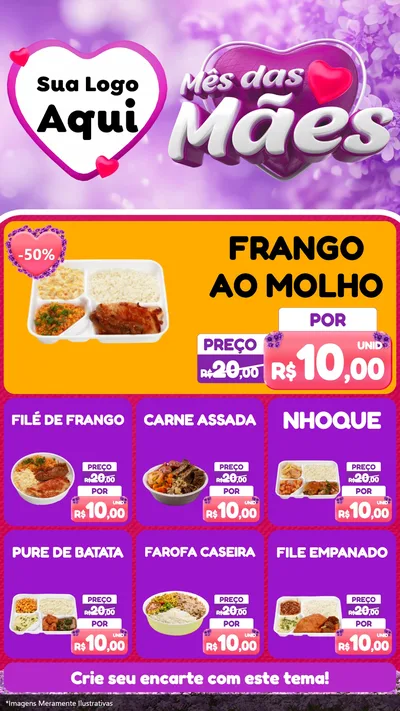 Modelo de Rede Social para Stories com o tema Mês das Mães para Restaurante