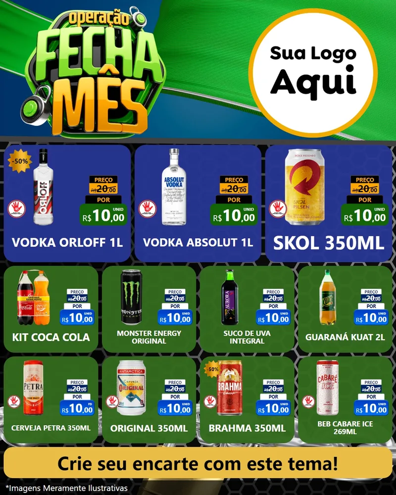 Modelo de Rede Social para Feed Instagram com o tema Operação Fecha Mês para Distribuidora de bebidas