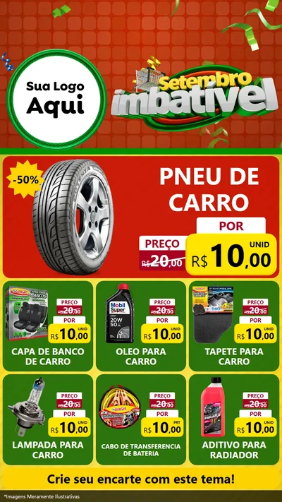 Modelo de Rede Social para Stories com o tema Setembro Imbatível para Auto peças