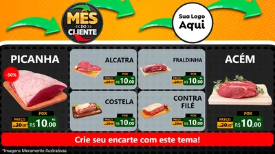 Modelo de TV para TV Horizontal com o tema Mês do Cliente para Açougue