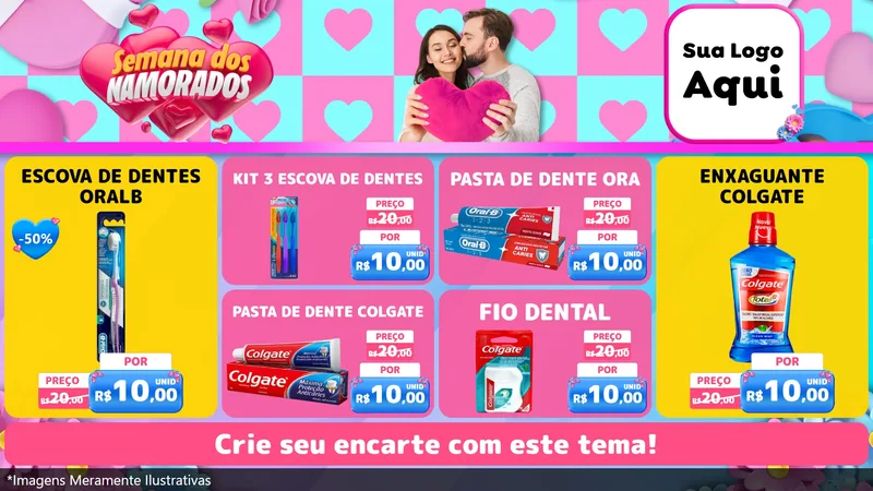 Modelo de TV para TV Horizontal com o tema Semana dos Namorados para Higiene Pessoal