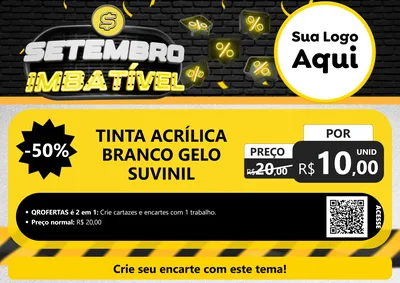 Modelo de Cartaz para Cartaz A4 Horizontal com o tema Setembro Imbatível para Tintas e Ferramentas