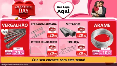 Modelo de TV para TV Horizontal com o tema Valentine's Day para Ferragens