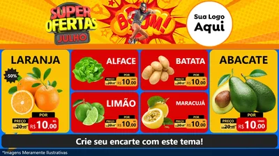 Modelo de TV para TV Horizontal com o tema Super Ofertas Julho para Hortifrúti
