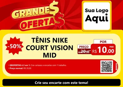 Modelo de Cartaz para Cartaz A4 Horizontal com o tema Grandes Ofertas para Calçados