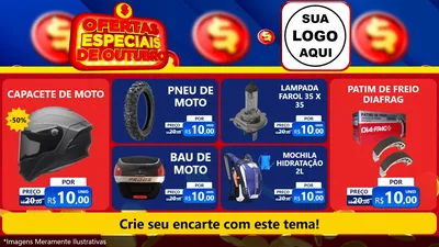 Modelo de TV para TV Horizontal com o tema Ofertas Especiais de Outubro para Moto peças