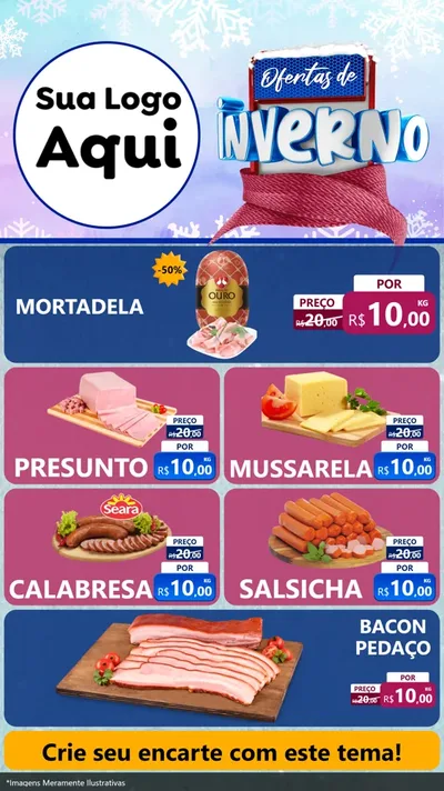 Modelo de TV para TV Vertical com o tema Ofertas de Inverno para Frios e Laticínios