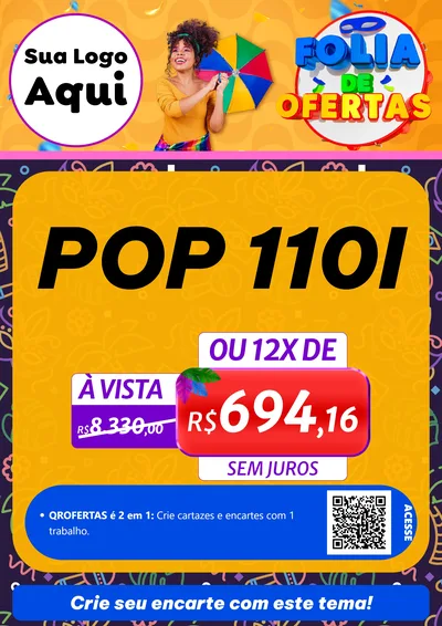 Modelo de Cartaz para Cartaz A4 Vertical com o tema Folia de Ofertas para Concessionaria de Motos