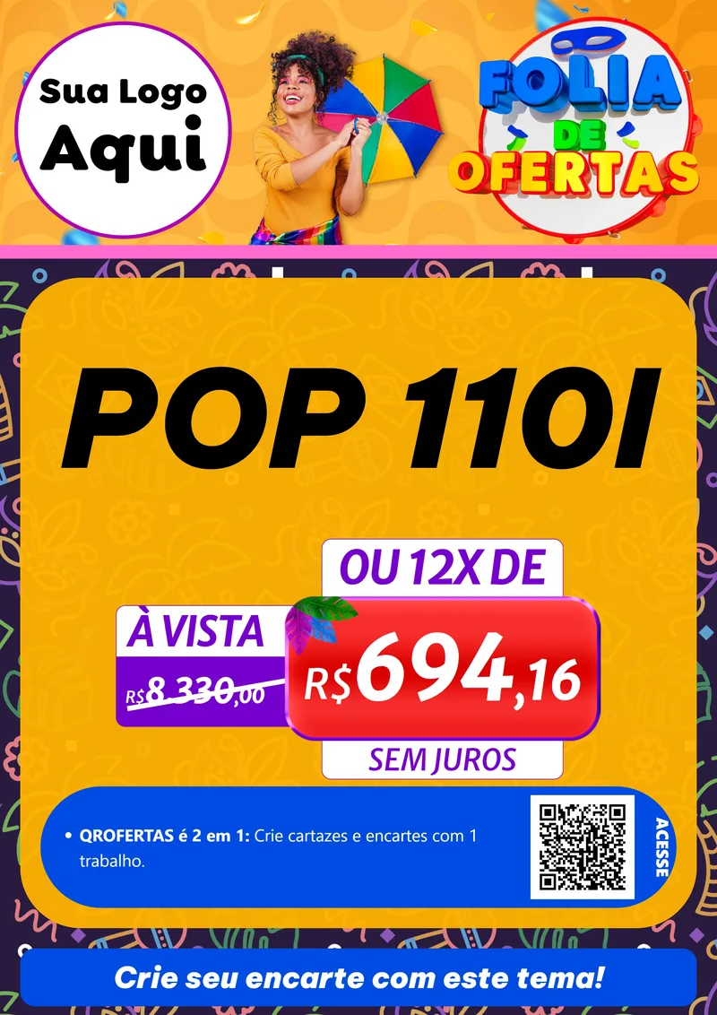 Modelo de Cartaz para Cartaz A4 Vertical com o tema Folia de Ofertas para Concessionaria de Motos